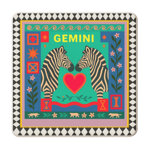 Gemini star sign - personalised beer coaster by Wallace Elizabeth
