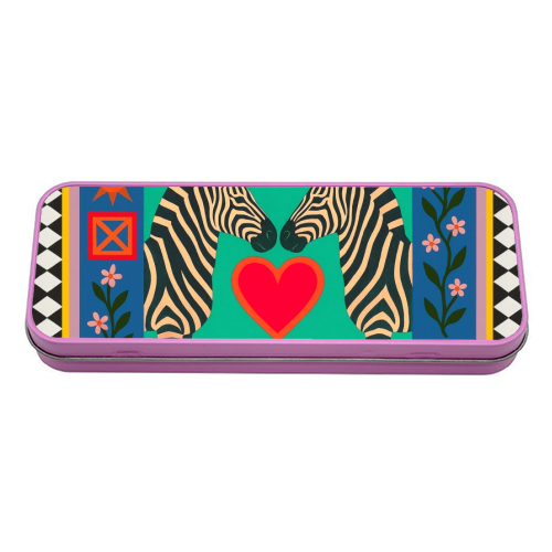 Gemini star sign - tin pencil case by Wallace Elizabeth