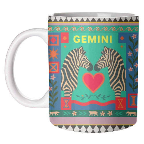 Gemini star sign - unique mug by Wallace Elizabeth