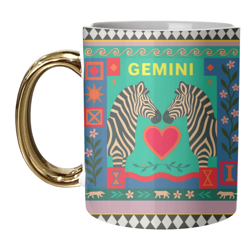 Gemini star sign - unique mug by Wallace Elizabeth