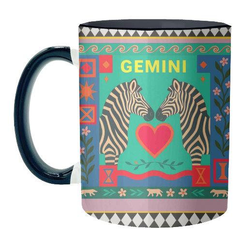 Gemini star sign - unique mug by Wallace Elizabeth