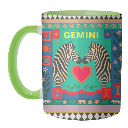 Gemini star sign - unique mug by Wallace Elizabeth