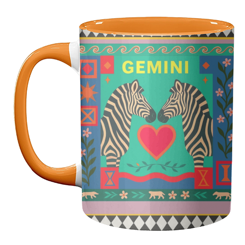 Gemini star sign - unique mug by Wallace Elizabeth