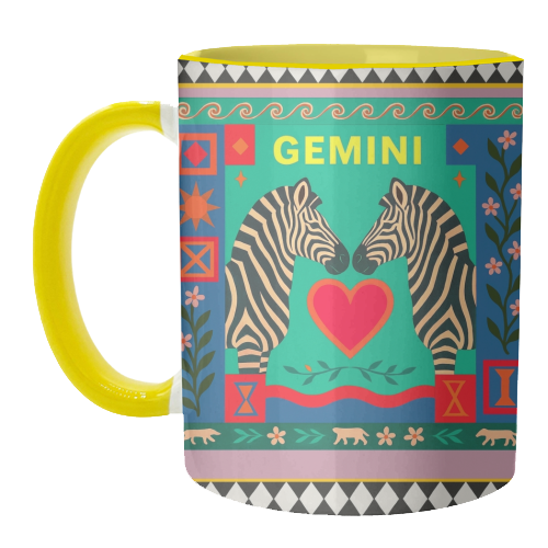 Gemini star sign - unique mug by Wallace Elizabeth