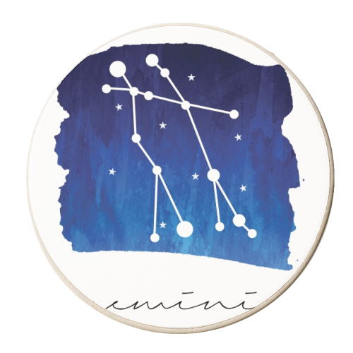 Gemini Zodiac Constellation - personalised beer coaster by Toni Scott