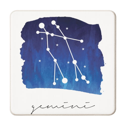 Gemini Zodiac Constellation - personalised beer coaster by Toni Scott