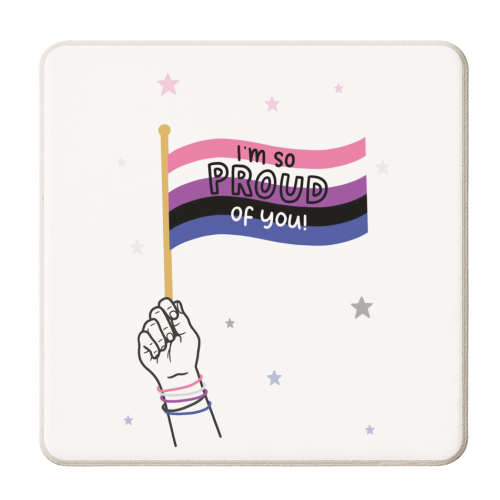 Gender fluid coming out - personalised beer coaster by Loren Grosvenor