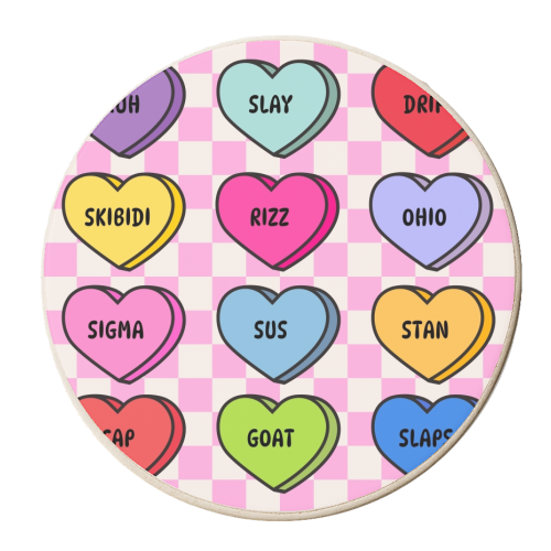 GenZ Love Hearts - personalised beer coaster by Lilly Rose