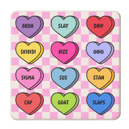 GenZ Love Hearts - personalised beer coaster by Lilly Rose