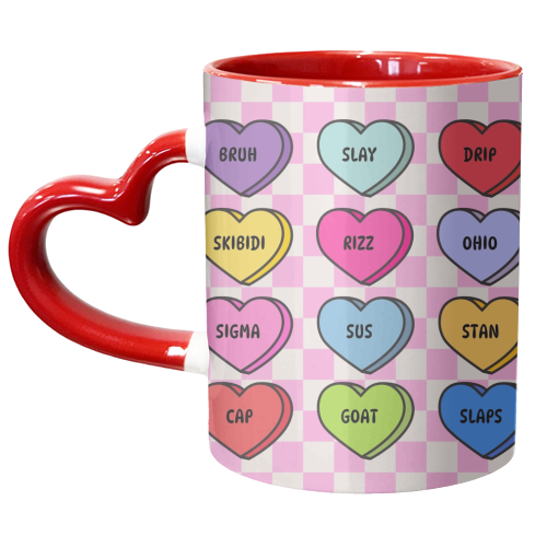 GenZ Love Hearts - unique mug by Lilly Rose