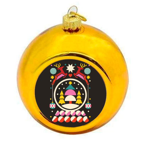 Geometric Christmas Design - colourful christmas bauble by AbiGoLucky