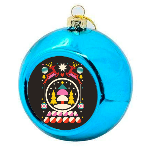 Geometric Christmas Design - colourful christmas bauble by AbiGoLucky