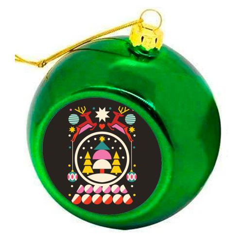 Geometric Christmas Design - colourful christmas bauble by AbiGoLucky