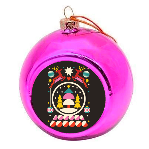 Geometric Christmas Design - colourful christmas bauble by AbiGoLucky