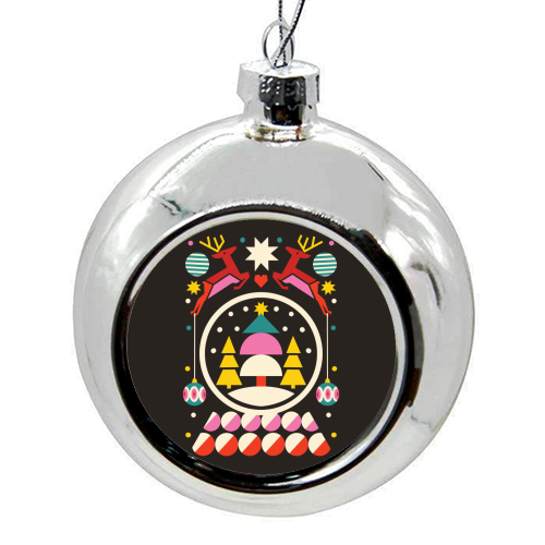 Geometric Christmas Design - colourful christmas bauble by AbiGoLucky
