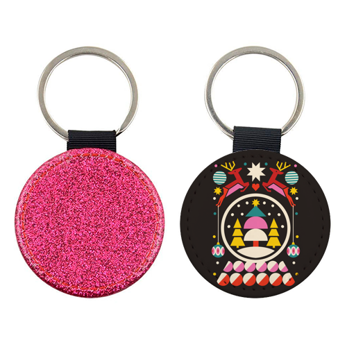 Geometric Christmas Design - keyring by AbiGoLucky