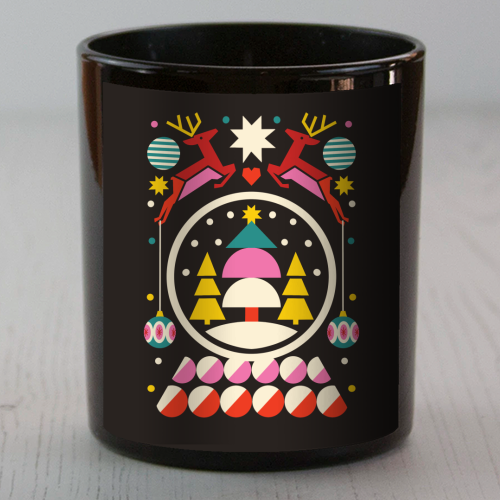 Geometric Christmas Design - scented candle by AbiGoLucky