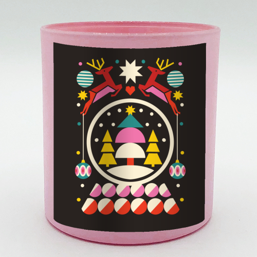Geometric Christmas Design - scented candle by AbiGoLucky
