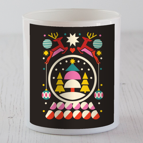 Geometric Christmas Design - scented candle by AbiGoLucky