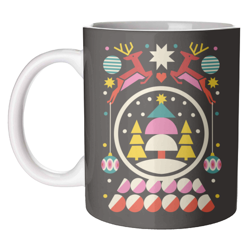 Geometric Christmas Design - unique mug by AbiGoLucky