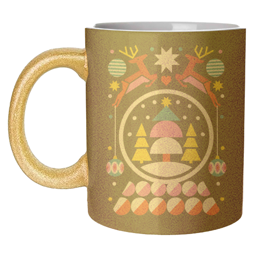 Geometric Christmas Design - unique mug by AbiGoLucky