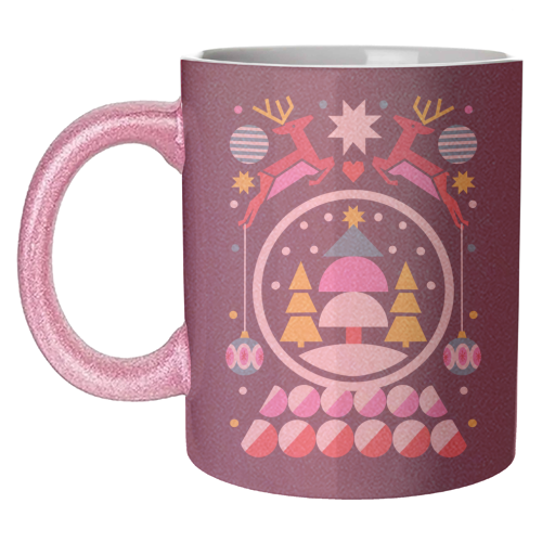 Geometric Christmas Design - unique mug by AbiGoLucky
