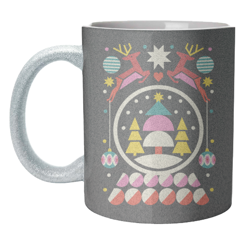 Geometric Christmas Design - unique mug by AbiGoLucky