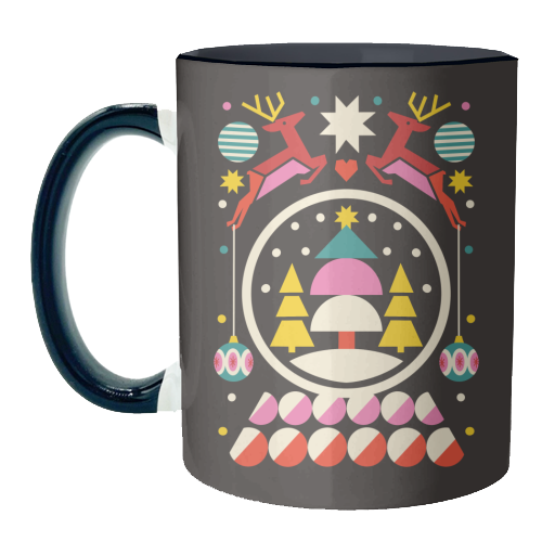Geometric Christmas Design - unique mug by AbiGoLucky