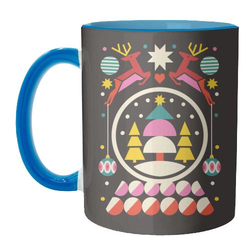 Geometric Christmas Design - unique mug by AbiGoLucky
