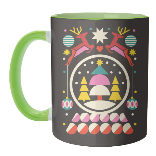 Geometric Christmas Design - unique mug by AbiGoLucky