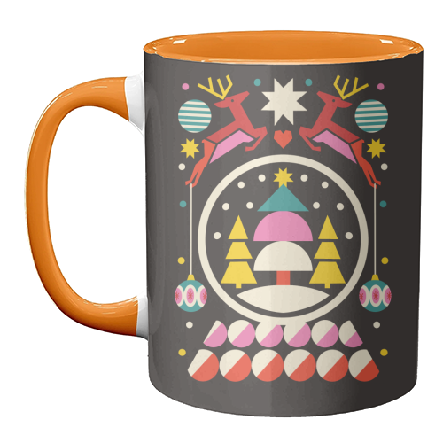 Geometric Christmas Design - unique mug by AbiGoLucky