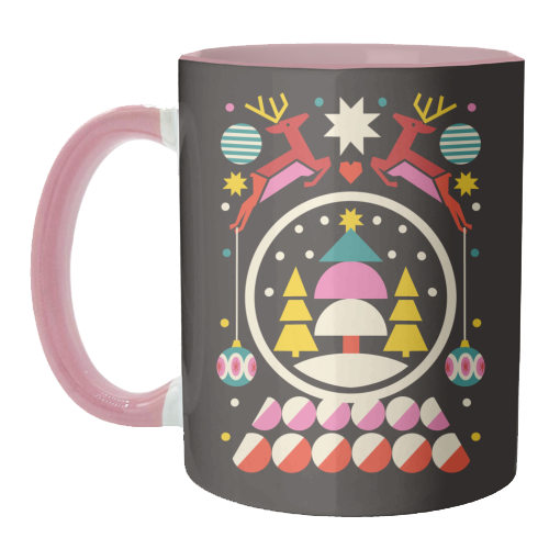 Geometric Christmas Design - unique mug by AbiGoLucky