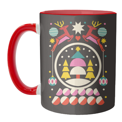 Geometric Christmas Design - unique mug by AbiGoLucky