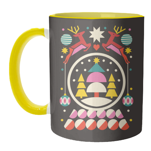 Geometric Christmas Design - unique mug by AbiGoLucky