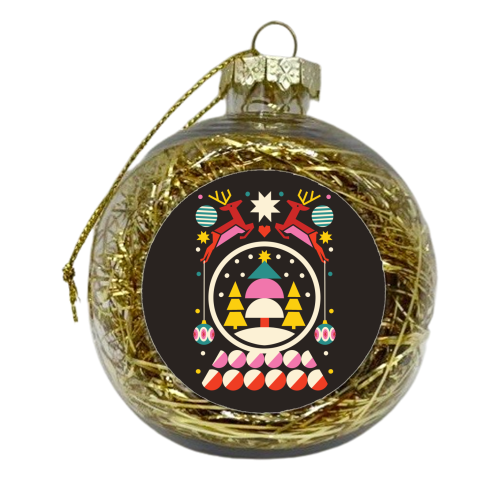 Geometric Christmas Design - xmas bauble by AbiGoLucky