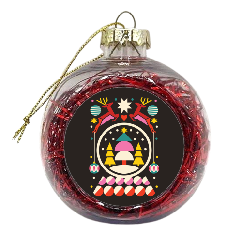 Geometric Christmas Design - xmas bauble by AbiGoLucky