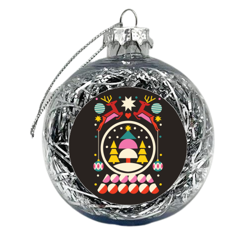 Geometric Christmas Design - xmas bauble by AbiGoLucky