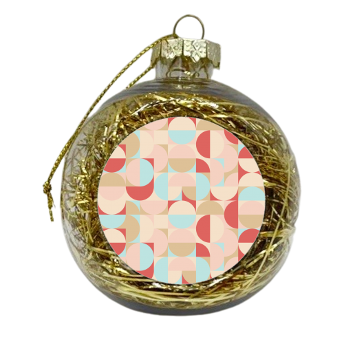 Geometric circle and square pattern 1 - xmas bauble by Rahma Projekt