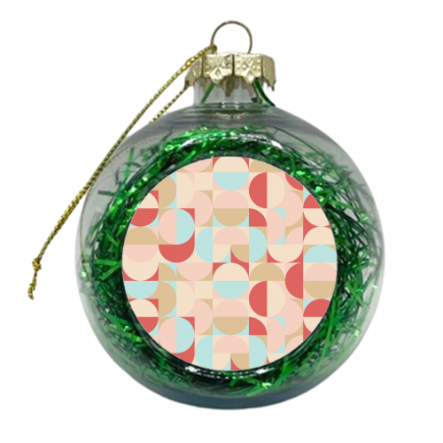 Geometric circle and square pattern 1 - xmas bauble by Rahma Projekt