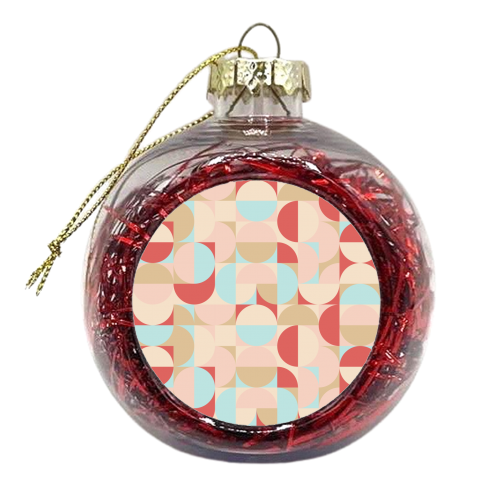 Geometric circle and square pattern 1 - xmas bauble by Rahma Projekt