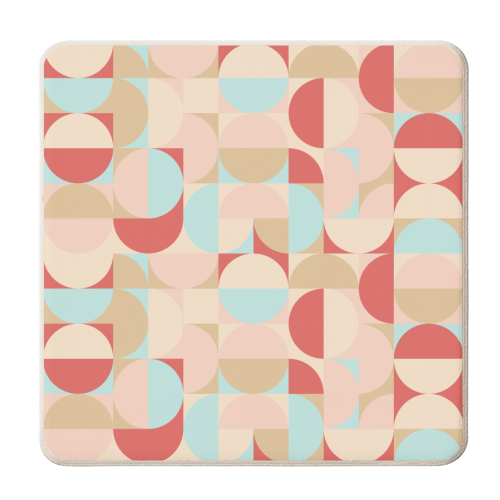 Geometric circle and square pattern 1 - personalised beer coaster by Rahma Projekt