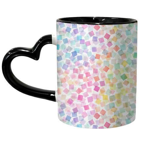 Geometric Confetti Plaids Colourful Rainbow - unique mug by Ninola Design