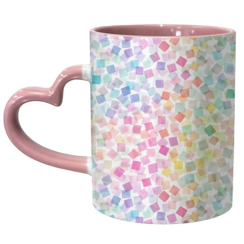 Geometric Confetti Plaids Colourful Rainbow - unique mug by Ninola Design
