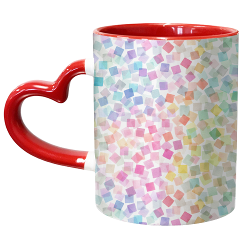 Geometric Confetti Plaids Colourful Rainbow - unique mug by Ninola Design