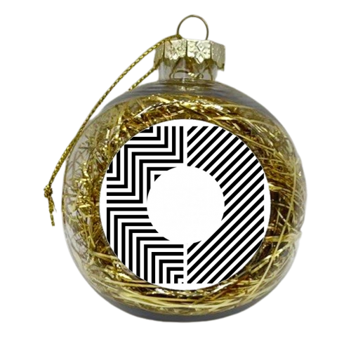 geometric stripes - xmas bauble by seangallagher