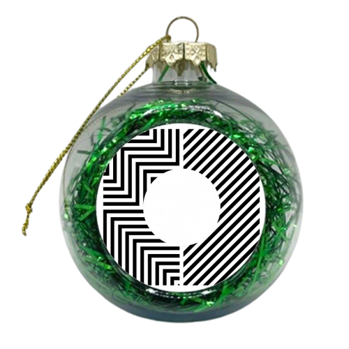 geometric stripes - xmas bauble by seangallagher