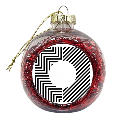 geometric stripes - xmas bauble by seangallagher