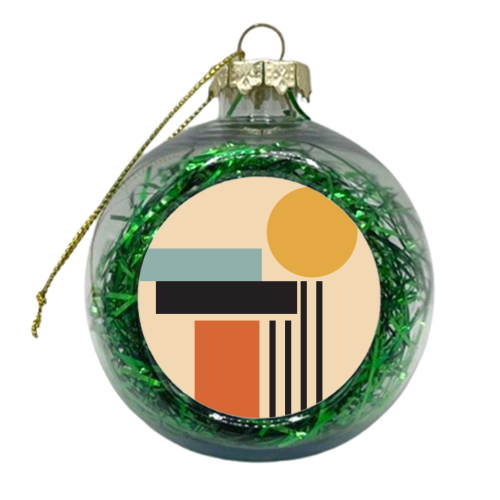 Geometric Sunset Bauhaus - xmas bauble by EZbie
