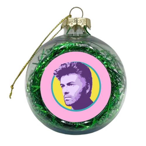 GEORGE - PINK - xmas bauble by DOLLY WOLFE