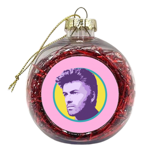 GEORGE - PINK - xmas bauble by DOLLY WOLFE